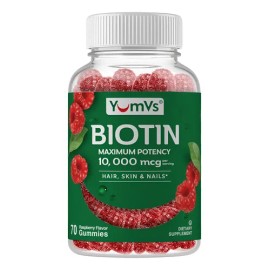 Yumvs Biotina Gummies 10000 Mcg Potencia Máxima 70 Unidades                                                                                           