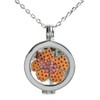 Navika Live Love Life Silver Necklace with Hibiscus Orange Micro