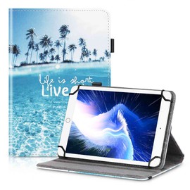 UrbanX 7"-8" Inch Universal Tablet Case, Protective Cover Stand Folio Case for Dell Venue 8 7 8 Inch, with 360 Degree Rotatable Kickstand, Multiple Viewing Angles and Stylus Holder