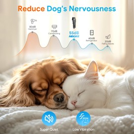 Dog Clippers for Grooming: Dog Grooming Kit Low Noise Electric Quiet Rechargeable Adjustable Clipper Comb Cordless Pet Hair Thick Coats Clippers Trimmers Set Dogs Hair Clippers for Dogs Cats Pets