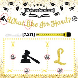 What's Like It's Hard Banner, Congrats Lawyer Passed the Bar Born to Argue, Law School Survivor Graduation Party Decorations Supplies, Gold Glitter