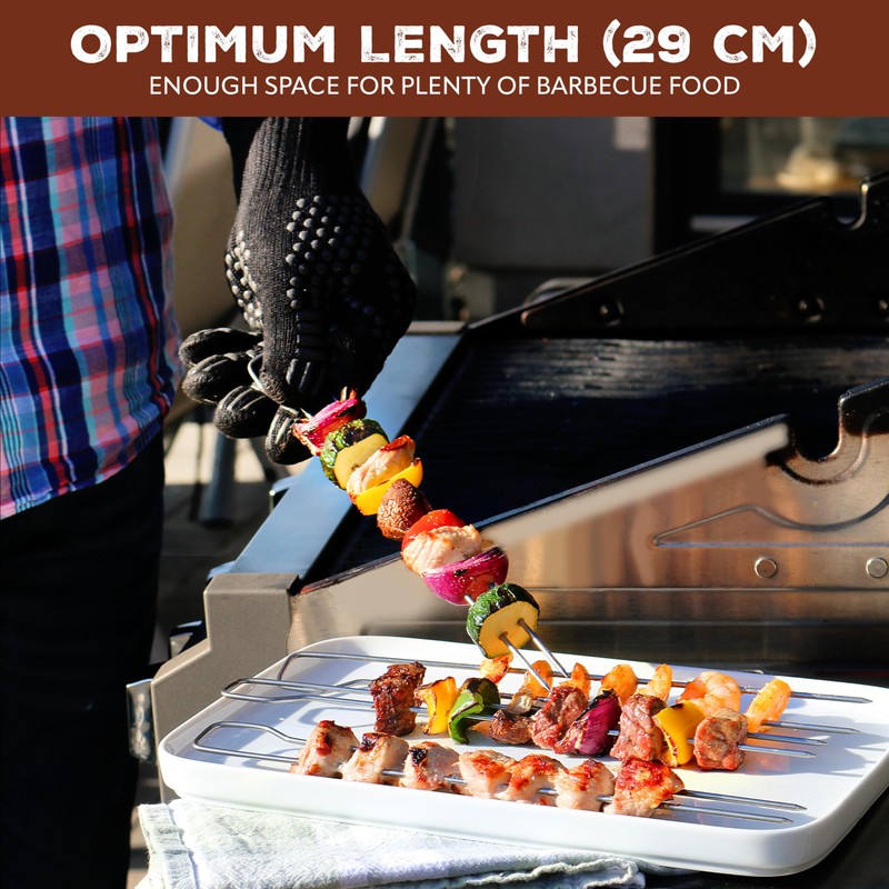 bremermann Double Barbecue Skewers Set of 8 Stainless Steel Approx.