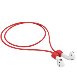 【1 Pack】 Ultra Strong Magnetic Anti-Lost Straps for AirPods, Colorful Soft Silicone Sports Lanyard Compatible with AirPods 1&2 / AirPods 3rd / AirPods Pro 1st&2nd Gen, Neck Rope Cord - Red