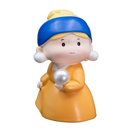 TAIKONLAB Hand-Painted Home Décor Girl with Pearl Earrings Resin Statue, Cute Figurine Decoration Gift for Art Lover, Collectible Sculpture Ornaments for Desk, Shelf and Room