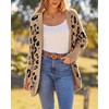 BTFBM Women Fashion Leopard Print Long Sleeve Sweater Cardigan Loose