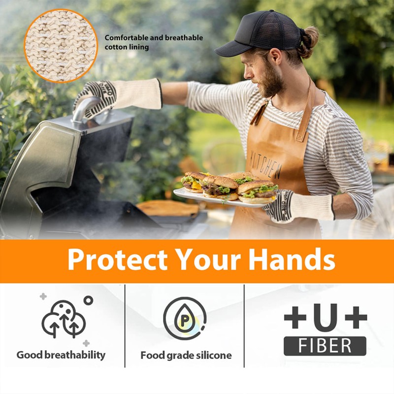 VIP Pioneer Safety Calor 1 Pair 33cms Length BBQ Gloves