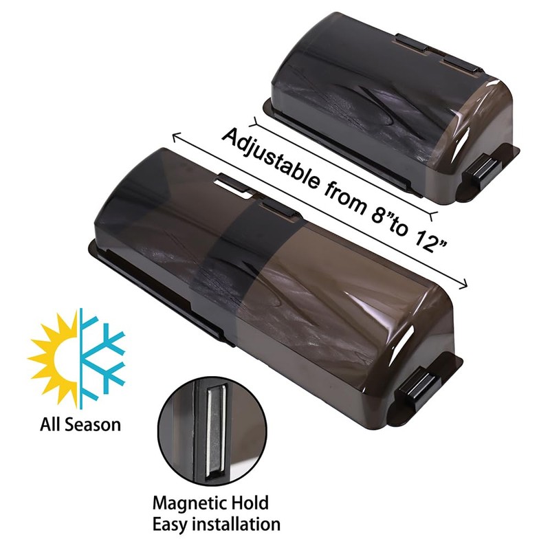 DGQ Unbreakable Air Deflector 8" to 12" Black Adjustable Heat