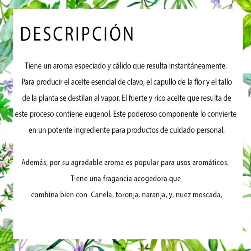 Aceite Esencial De Clavo, 100% Puro 100% Natural