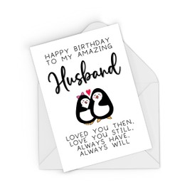 Rib ticklerz - Husband Birthday Card - Birthday Card For Husband With Penguins - Amazing Husband Birthday Card - Love You Still Always Will - Hubby Cards - CD476