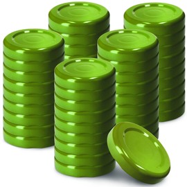 KADAX Screw Cap fi43 mm, Twist-Off Metal Lid Set, Fits 40 ml Jars, Replacement Lids with 4 Locking Teeth, Lids for Jars, Bottles and Mason Jars (50 Pieces, Green)