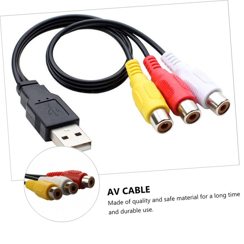 Tofficu 1Pair USB to Audio Cables Adapter Set for Home