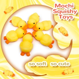 9 Pcs Duck Mochi Squishy Toys for Kids Party Favors, Mini Kawaii Mochi Squishies, Duck Squishy Stress Ball Fidget Toys Bulk for Kids Prizes, Easter Basket Stuffers - Small Mochis Squishy Animals Toys