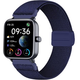 VELULYX Nylon Magnetic Band Compatible Veryfit Smart Watch IDW19/IDW13/IDW16/IDW18, 22MM Band Elastic for Gloryfit P66/P66D/P72/P95, TUYOM LW36, H1/D1,T50S, Y6, YB54, G39, AGPTE LW11