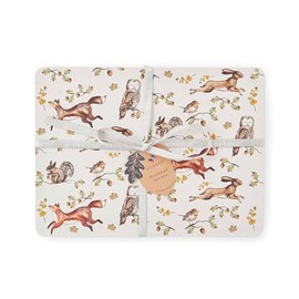 Cooksmart Forest Fable Set of 4 Cork Placemats | British Designed Dining Table Mats | Woodland Animal Print | Heat-Resistant & Durable | Stylish & Practical Tableware | Easy Wipe Clean