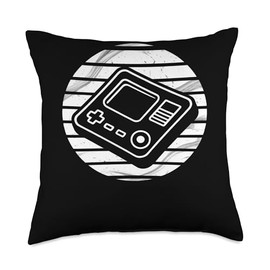 Vintage Handheld Video Game Console Retro Gamer Throw Pillow