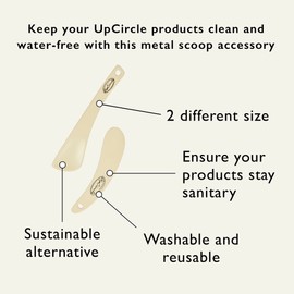 UpCircle Cosmetic Spatulas - Keep Skincare Products Clean + Water-Free - Sanitary, Safe, Plastic-Free Washable + Reusable - 2 Pieces