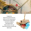 Bird Foraging Box Toys Fun Colorful Shredding Paper Sola Wood