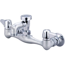 Central Brass 0050-URC Two Handle Wallmount Service Sink Faucet in Rough Chrome