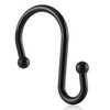 CHICTIE Shower Curtain Hooks Rings,Set of 12 Metal S Hooks,Black