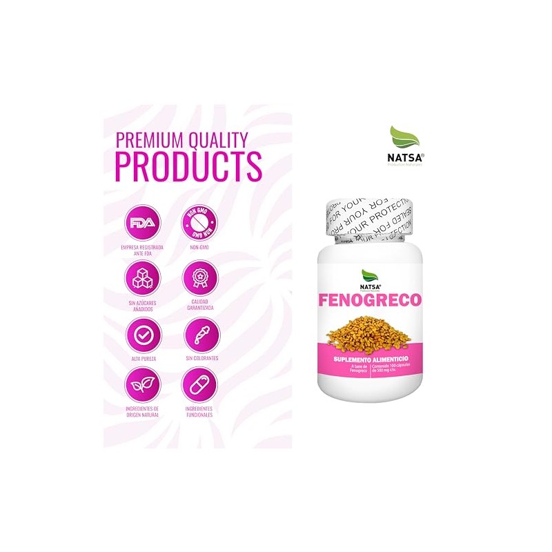 NATSA Fenogreco 100 cápsulas, calidad Premium