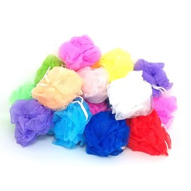 Loofah Lord 20 Small Full Bodied Quality Bath or Shower Sponge Loofahs Pouf Mesh Assorted Colors Wholesale Bulk Lot