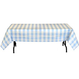 Havercamp Light Blue and White Plaid Table Cover | 54" x 108" | Classic Plaid Collection | Great for Picnic, Barbecue, Cookout, Lumberjack Theme, Playground