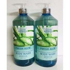 Fresh 2 Bottles Fresh Aloe Moisturizing Body Wash with Coconut Oil 33.8 fl oz Each
