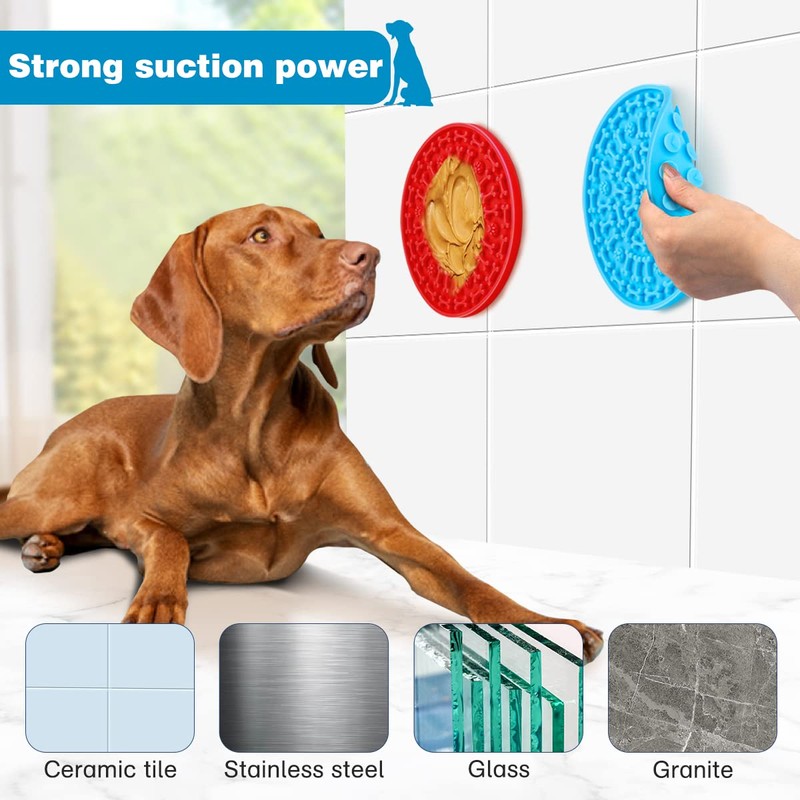 MooonGem Dog Lick Pad, Pet Bathing Grooming Distraction Wall Mounted