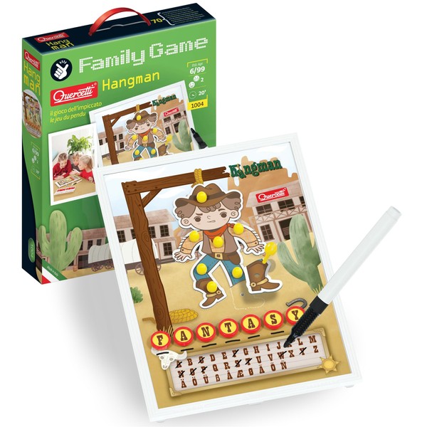 Quercetti Hangman Word Game - Classic 2 Player Family Board