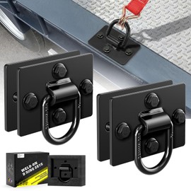 AUTOBOTS 1/2" D Rings for Trailers Heavy Duty Trailer Tie Down Anchor, Max 12,000 Lbs,Includes Mounting Hardware, Forged Steel Bolt-on D Ring 2 Pack Black