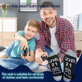 Ao Yee ZGL Awesome Birthday Gifts for 21 Year Old Boys & Girls! Ideal for Sons, Daughters, and Teens. Fun Gaming Socks for 21 Year Old Gamers - Great Christmas Gift