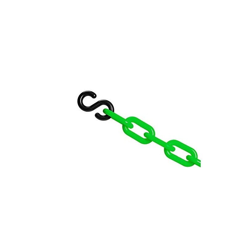 Plastic decorative safety security chain 10FT, Crowd Control Center (GREEN+SHOOKS)