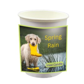 Cobalt Blue Cathedral Rough Rolled Vase with Free Vase Candle Spring Rain Half Candle Refill (Cobalt Blue Cathedral Vase)