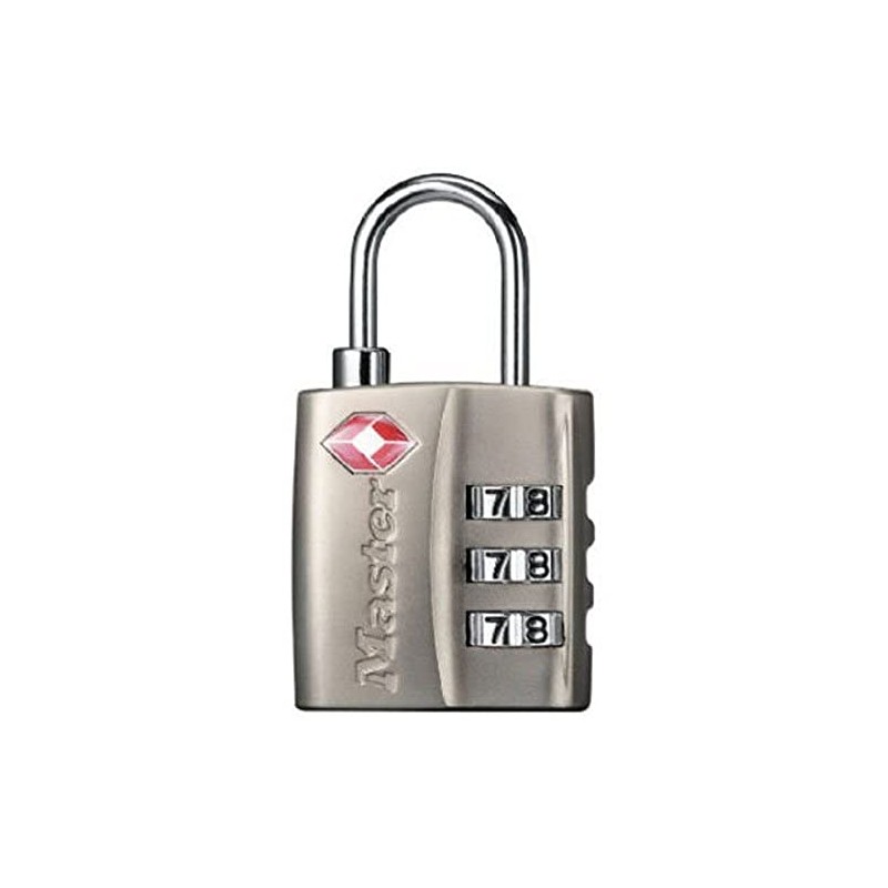 Master Lock 4680DNKL TSA-Accepted Set-Your-Own Combination Lock, Nickel