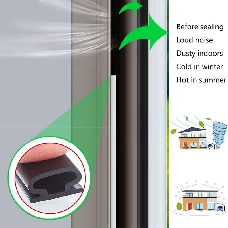 Rubber Weather Stripping Door Seal Strip, Self-Adhesive Door Weather Stripping