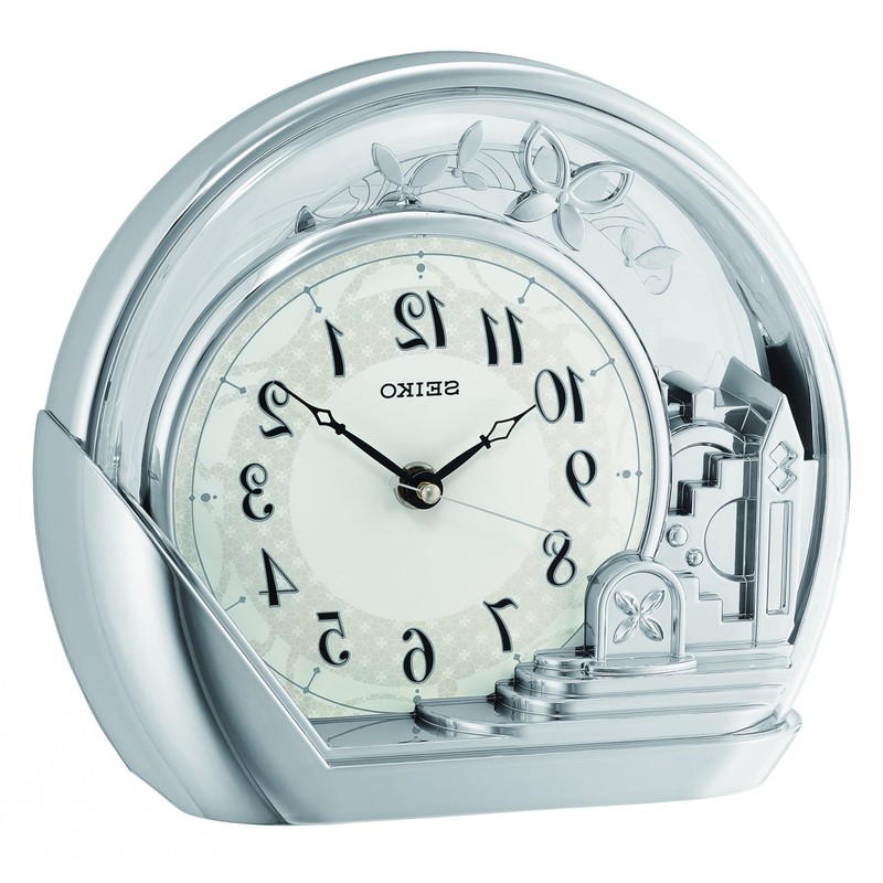 Seiko Clocks Table Clock, Silver, Standard Size