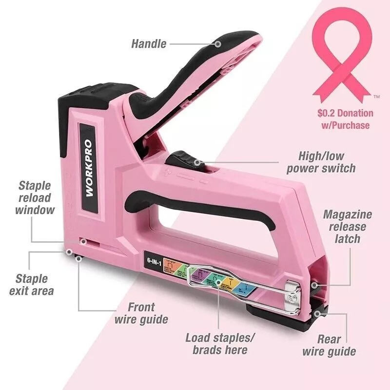 WORKPRO 6-in-1 Staple Gun Manual Brad Nailer w/4000PCS Staples Stapler