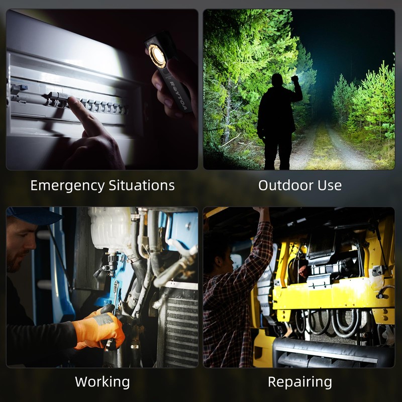 ROYTOA Pocket Flashlight Rechargeable Work Light EDC Slim Flat Flashlight