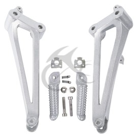 TCT-MT Rear Footpegs Foot Peg Footrest Set Bracket Motorcycle Fit For YAMAHA YZF R1 2009-2014 Aluminum Silver 2010 2011 2012 2013