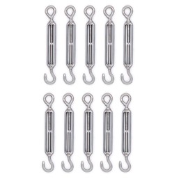 Medifier Turnbuckle Hook and Eye M5 10pcs Wire Tensioner Tightener Stainless Steel for Cable Wire Cable Tightener