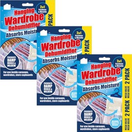 Zale Yardley Dehumidifier Bags, Wardrobe Dehumidifier, Disposable Dehumidifier Condensation Remover Interior Damp Moisture Absorber For Home, Bedroom, Wardrobe, Cupboards, Caravan, or Garage (6 Pack)