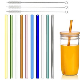 Glass Straws Reusable Straight 20 cm Includes Cleaning Brush Glass Straws Dishwasher Safe Drinking Straws Glass Straws Glass Straws Glass Straws Glass Straws Glass Straws Glass Straws Pack of 10