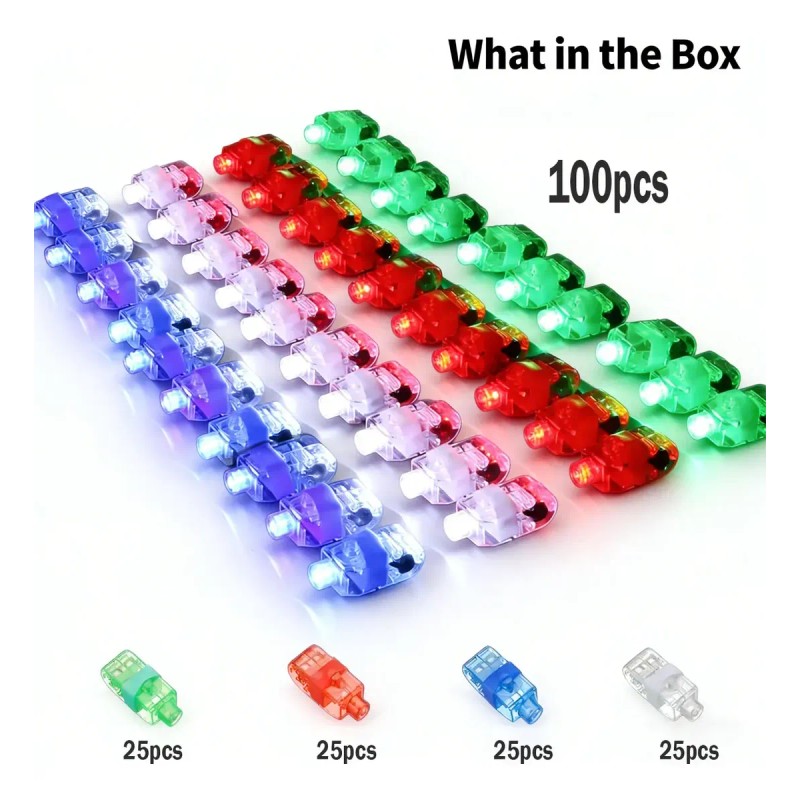 100pz Anillos Laser Led Multicolor Fiesta Neon Carnaval Boda