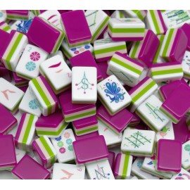 ,American Mahjong Set with 160 Tiles, Custom 4-Layer Mahjong Tiles,Acrylic Luxury Mahjong,Palm Royale Mahjong TilesColor: Deep Pink