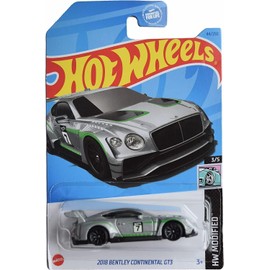 Hot Wheels 2018 Bentley Continental GT3, HW Modified 3/5 [Silver] 44/250