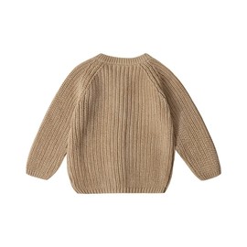 Stellou & friends Baby Cardigan for Girls and Boys, Unisex High-Quality and Soft Baby Clothing Made of 100% Cotton, I V, Oeko-Tex Certified, beige