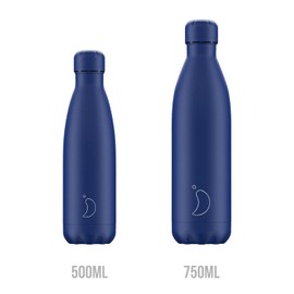 Chilly's Water Bottle - Stainless Steel and Reusable - Leak-Proof, Sweat-Free - Mat - All Blue - 500 ml