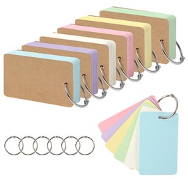 300 word notes with ring binder, 6 packs of 3.54*2.13 inch color fast paper storage sheets, mini word cards perfect for learning and memory at home, school and office