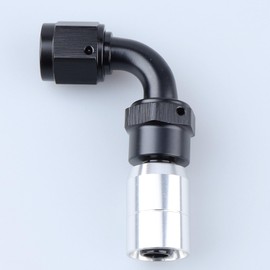 AC PERFORMANCE -6 AN Aluminum 90 Degree Crimp Hose Ends Fitting Black