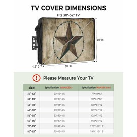 Rocking Giraffe Outdoor TV Cover Waterproof Weatherproof for 70 to 75 Inch Flat Screen TV Protector Shield 68"W x 42"H x 4.5"D